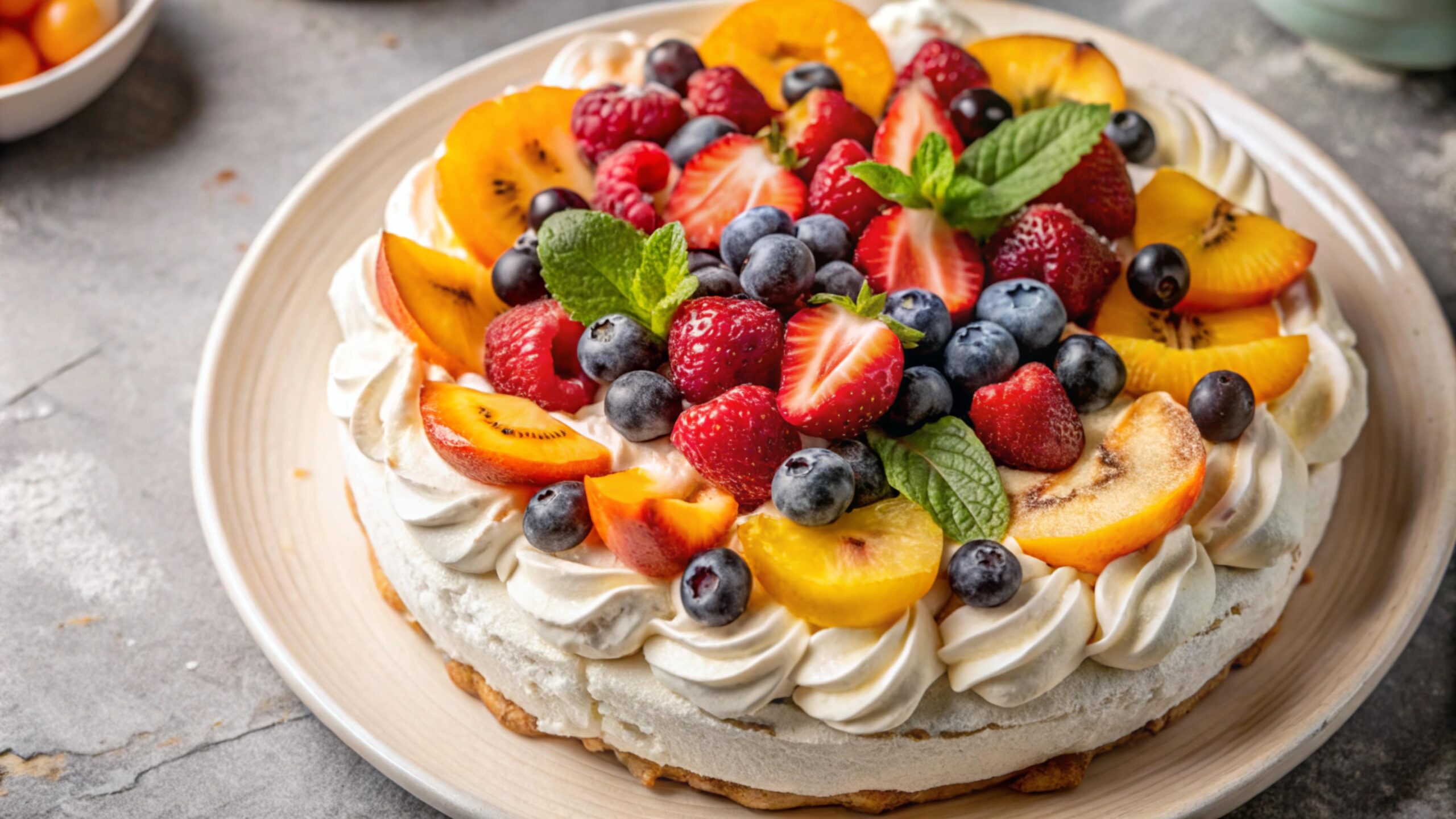 Foto de bolo de frutas caseiro ilustrando receita econômica com ingredientes encontrados no Vantajão Atacado.